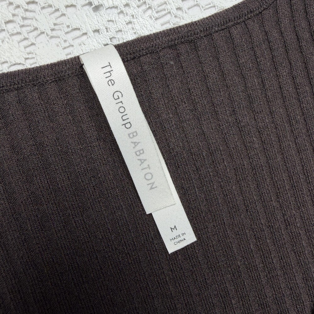 The Group Babaton Sweater Dress Womens Medium Brown Ribbed Bodycon Midi - Picture 5 of 13